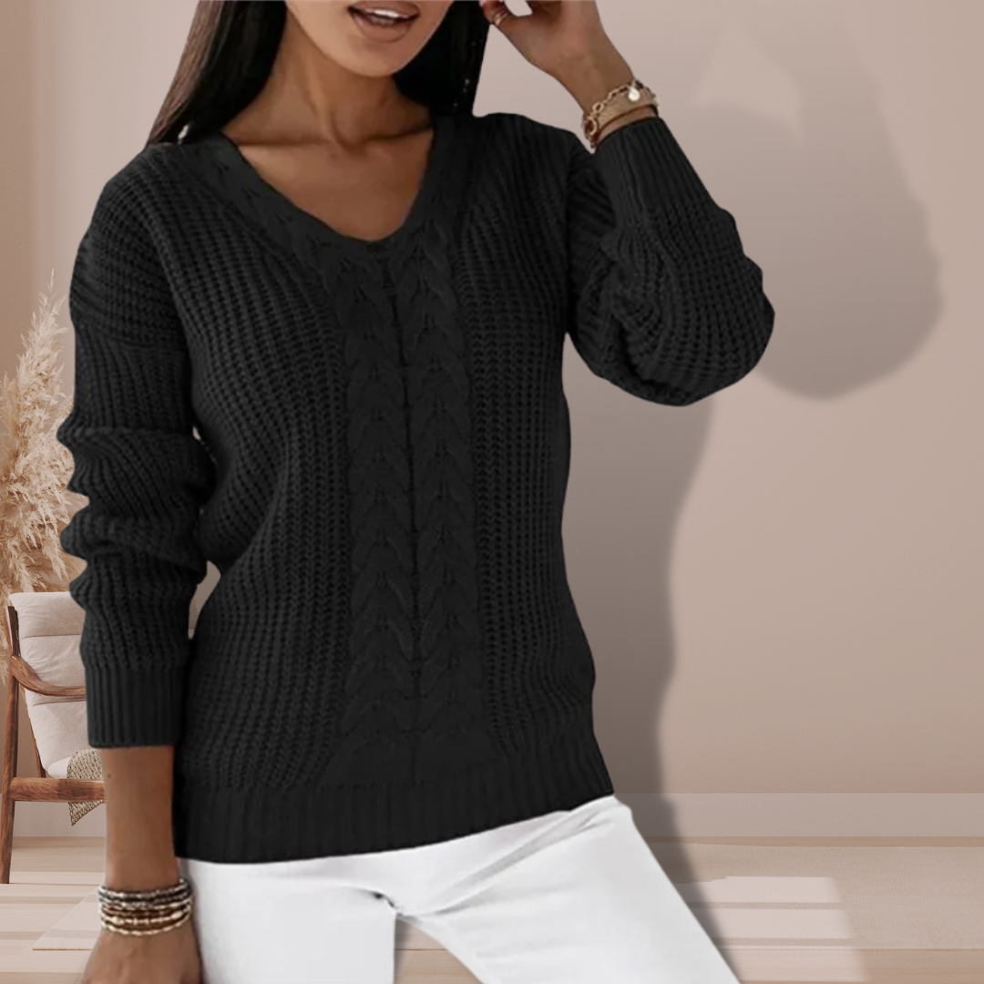 Pull en maille plate pour femme - idéal pour l’automne