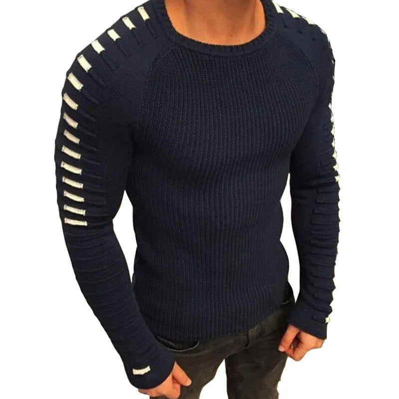 Pull en maille plissé long pour homme