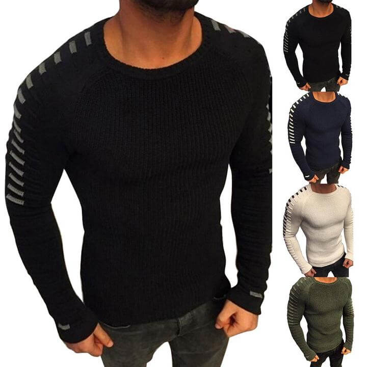 Pull en maille plissé long pour homme