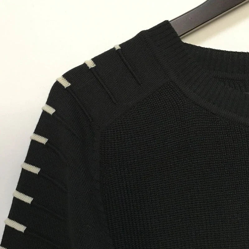 Pull en maille plissé long pour homme