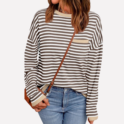 Pull en maille rayé femme
