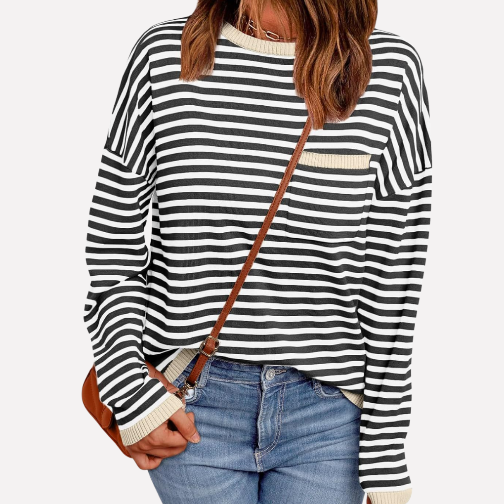 Pull en maille rayé femme