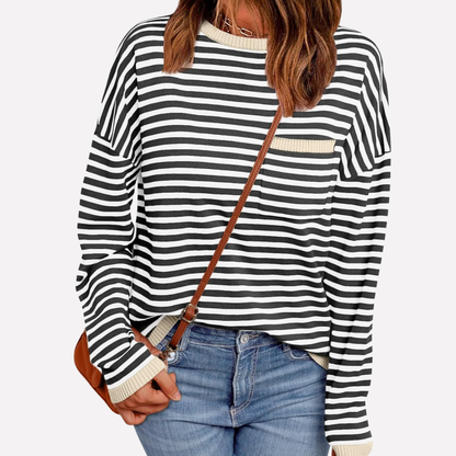 Pull en maille rayé femme