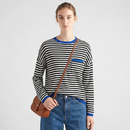 Pull en maille rayé femme