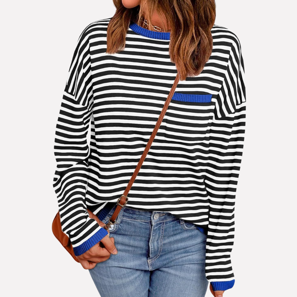 Pull en maille rayé femme