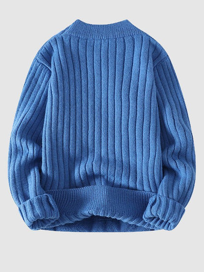 Pull en maille torsadée à col rond pour homme