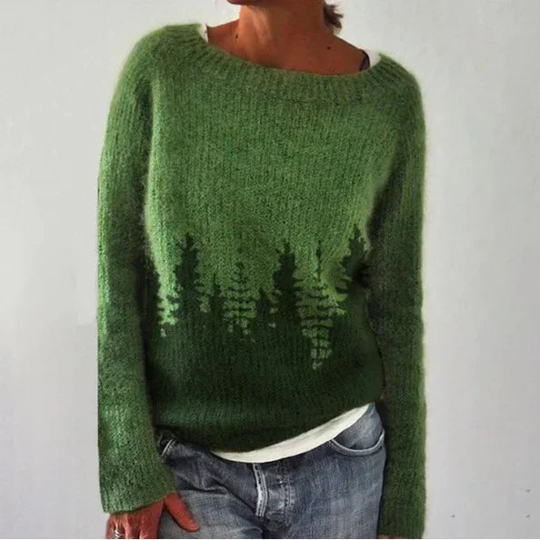 Pull Fair Isle à col rond pour femme