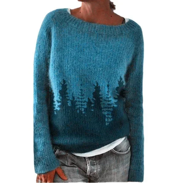 Pull Fair Isle à col rond pour femme
