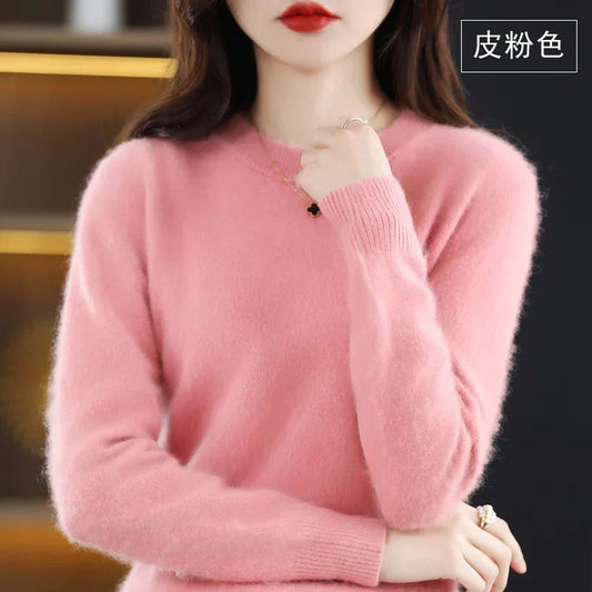 Pull femme 100 % cachemire col rond