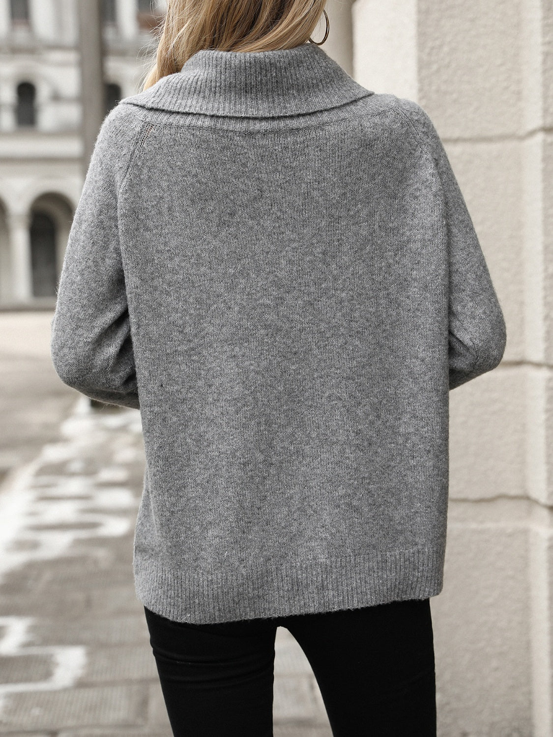 Pull femme à col bénitier, coupe décontractée