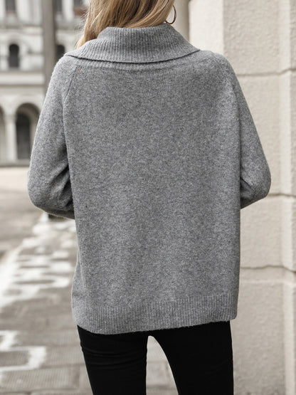 Pull femme à col bénitier, coupe décontractée