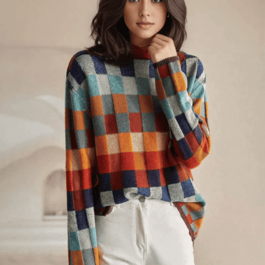 Pull femme à col roulé doux