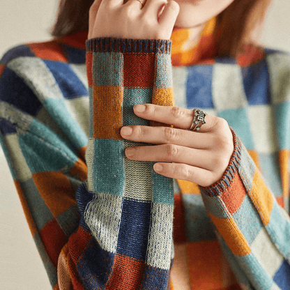 Pull femme à col roulé doux
