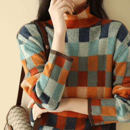 Pull femme à col roulé doux