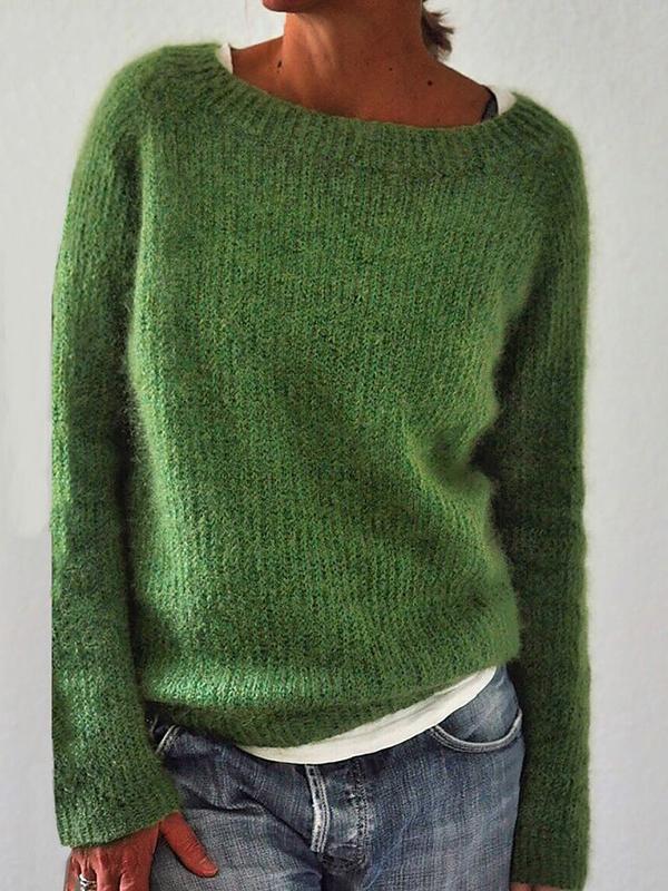 Pull femme à manches longues, coupe décontractée