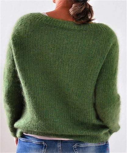 Pull femme à manches longues, coupe décontractée