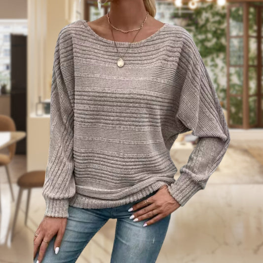 Pull femme en maille à rayures – style classique et confort