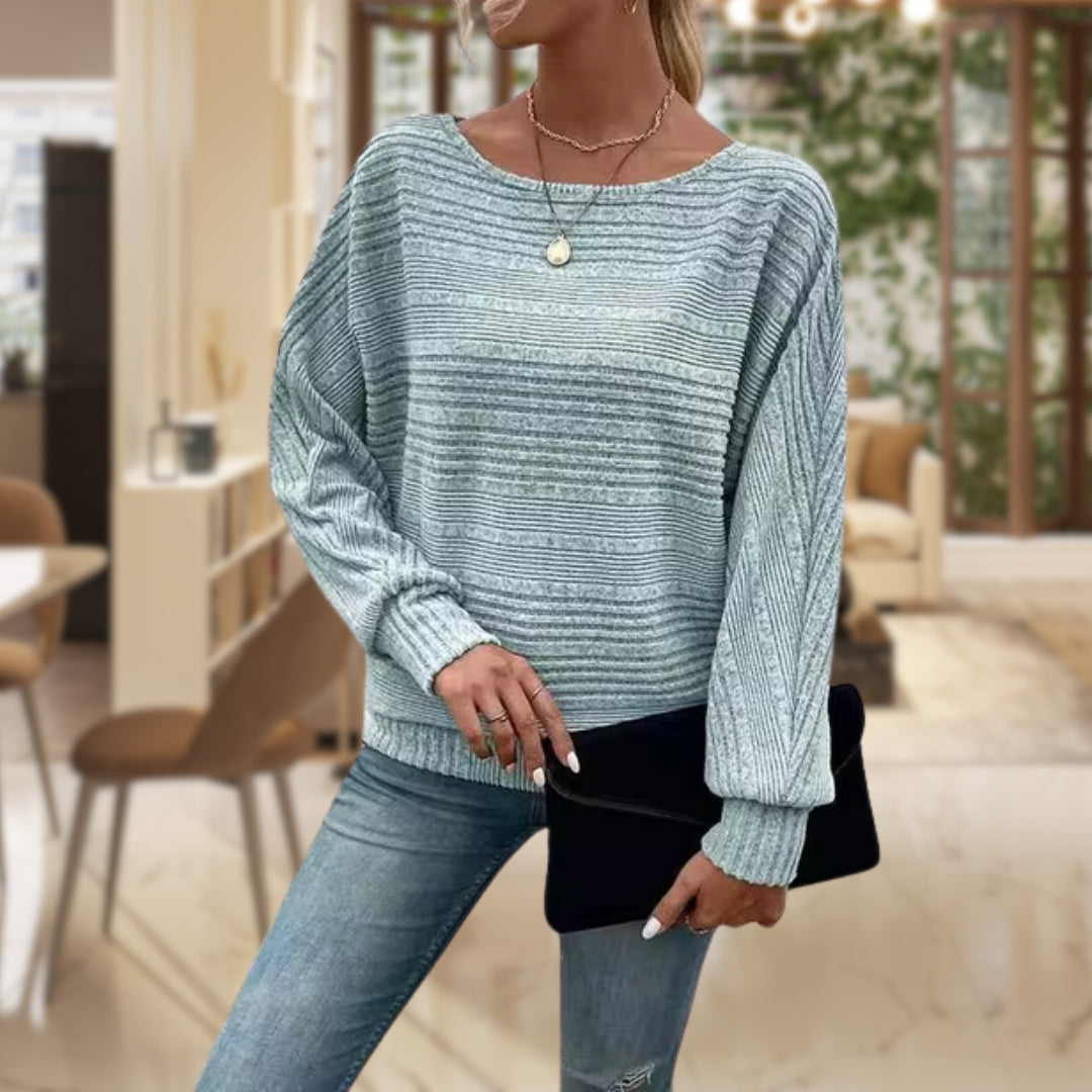 Pull femme en maille à rayures – style classique et confort
