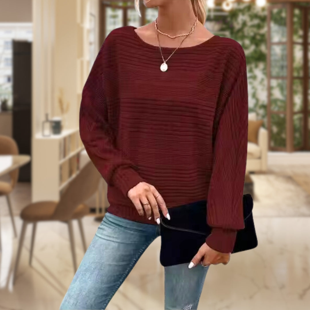 Pull femme en maille à rayures – style classique et confort