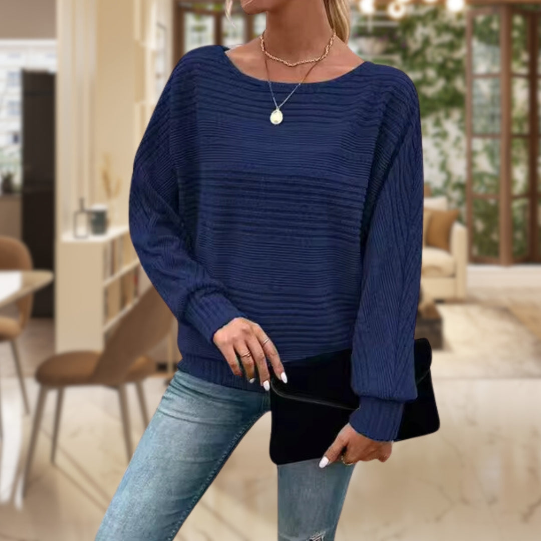 Pull femme en maille à rayures – style classique et confort