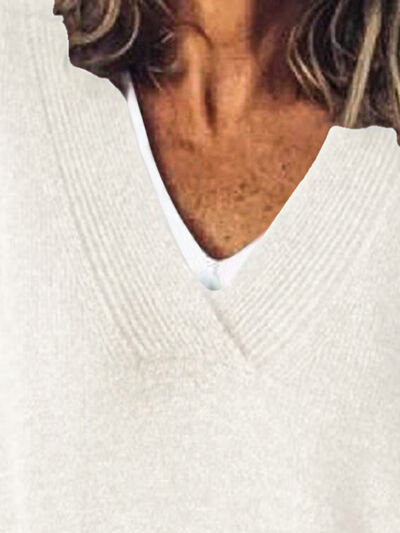 Pull femme oversize à col en V élégant