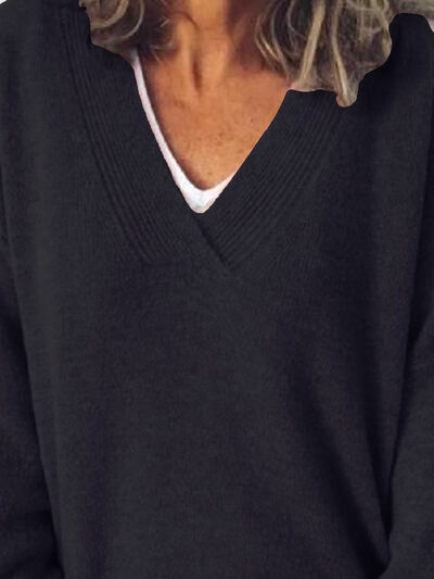 Pull femme oversize à col en V élégant