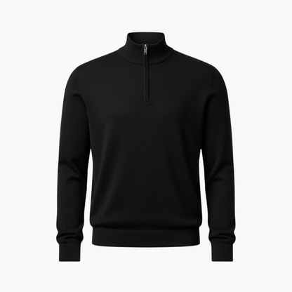 Pull homme à 1/4 zip et ourlet côtelé