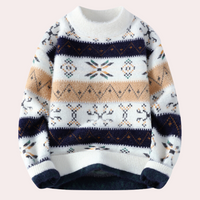 Pull homme à col rond à motifs