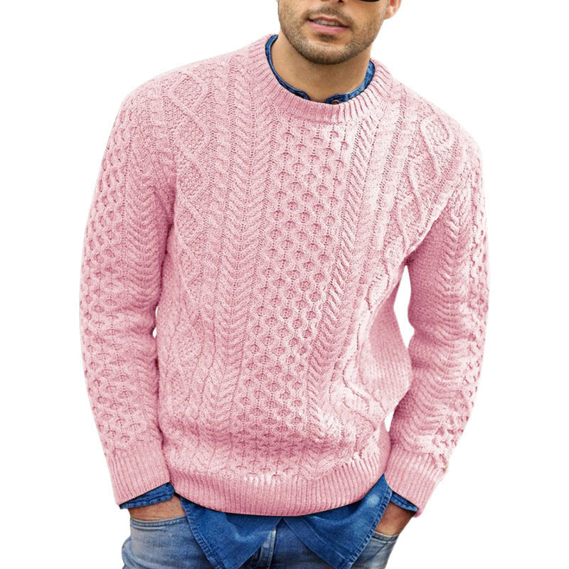 Pull homme à col rond en maille