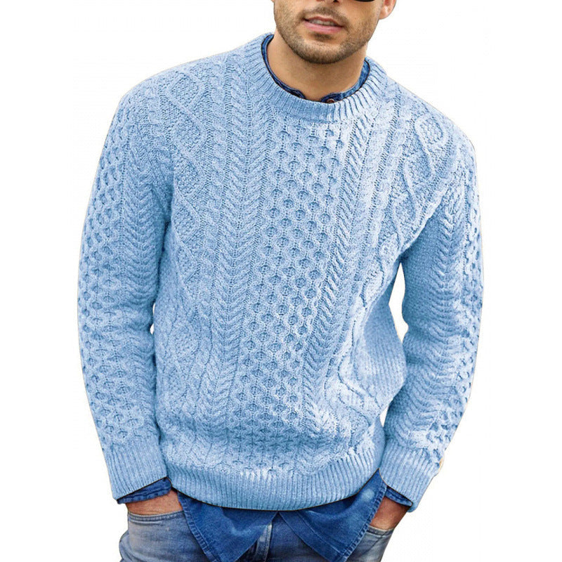 Pull homme à col rond en maille