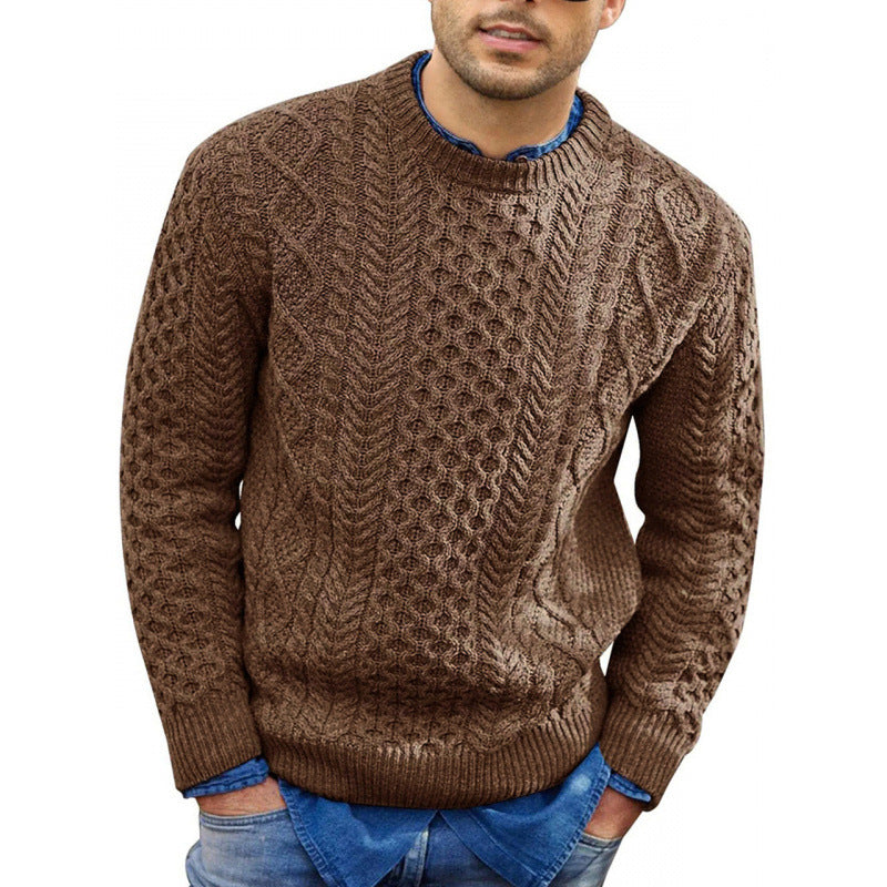 Pull homme à col rond en maille
