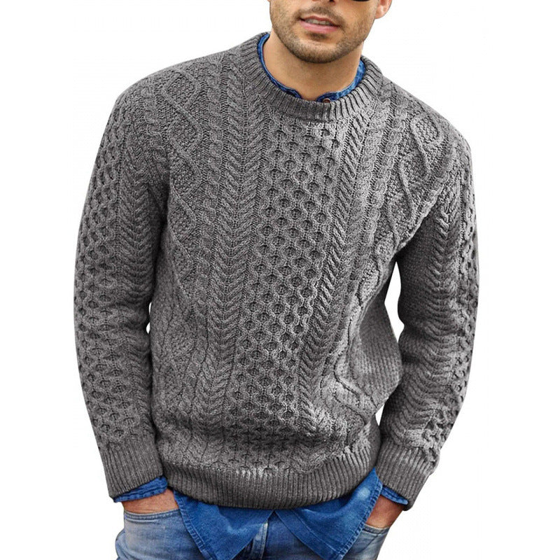 Pull homme à col rond en maille