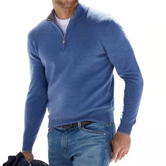 Pull homme à col zippé 1/4