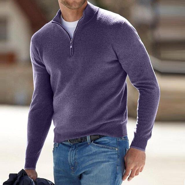 Pull homme à col zippé 1/4