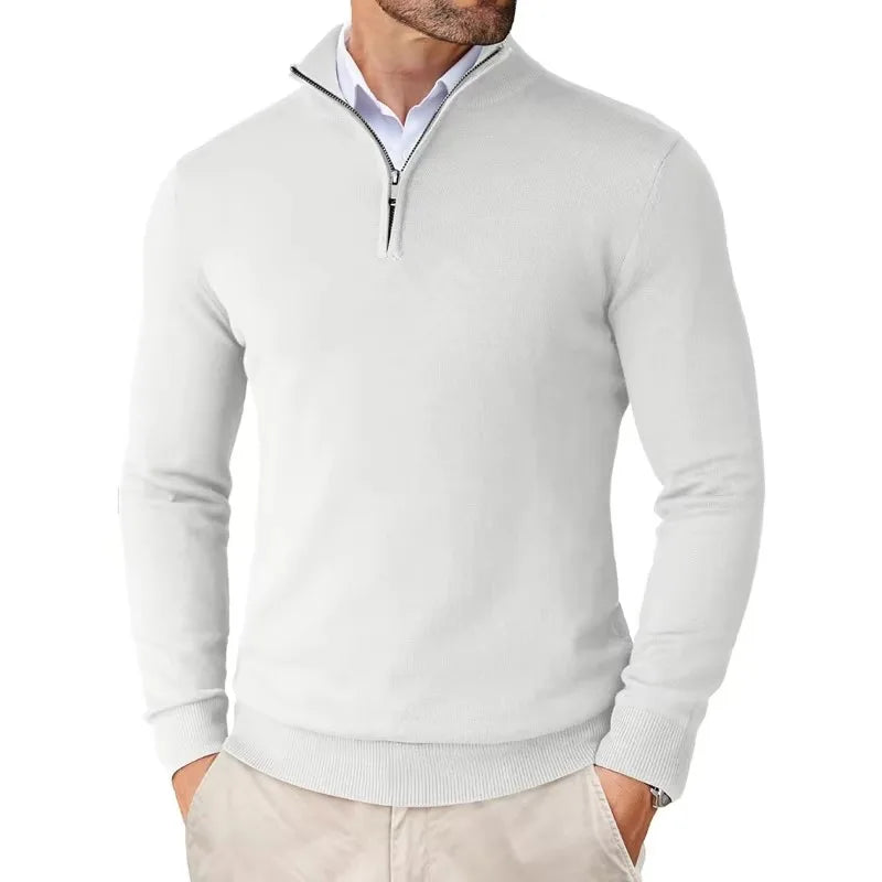 Pull homme à col zippé 1/4
