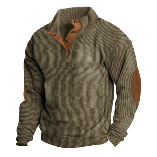 Pull homme à demi-patte boutonnée