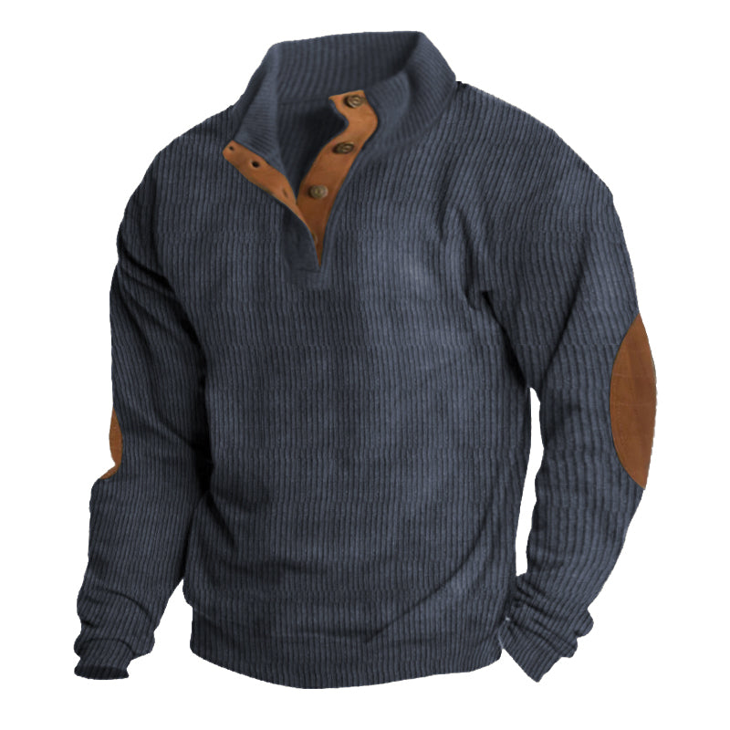 Pull homme à demi-patte boutonnée