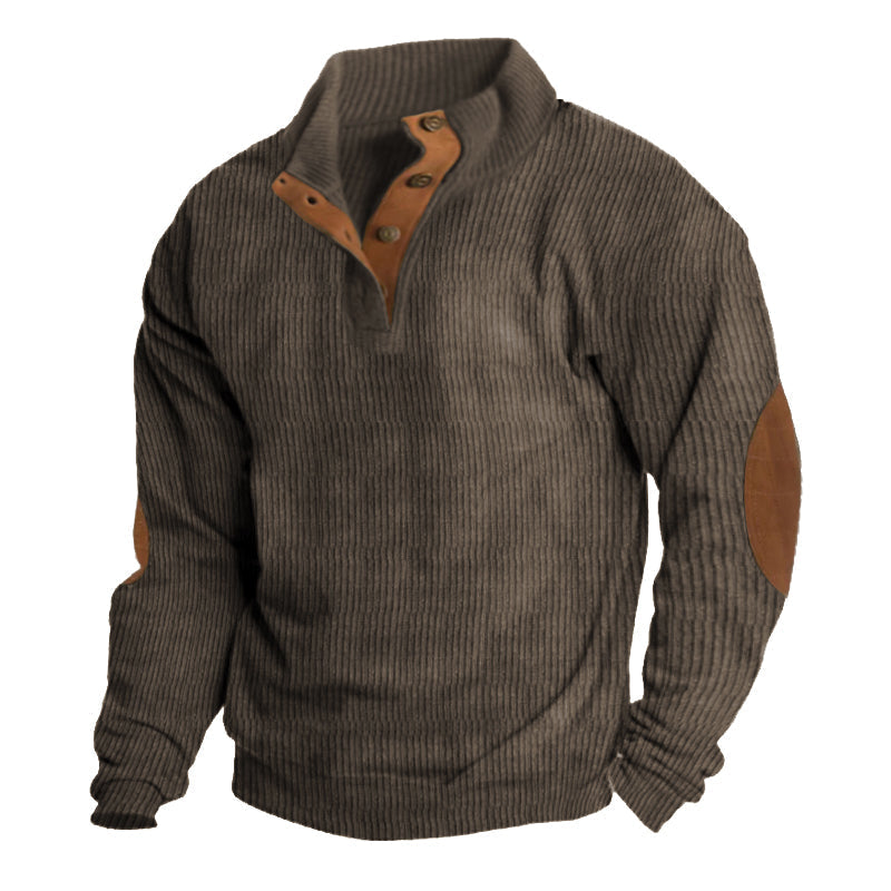 Pull homme à demi-patte boutonnée