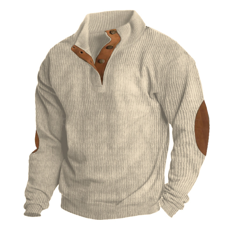 Pull homme à demi-patte boutonnée