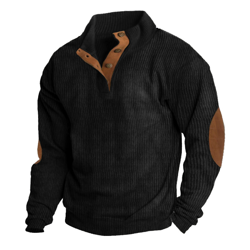 Pull homme à demi-patte boutonnée