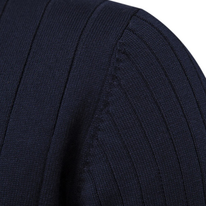 Pull homme à demi-zip en maille côtelée