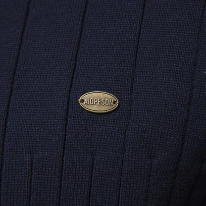 Pull homme à demi-zip en maille côtelée