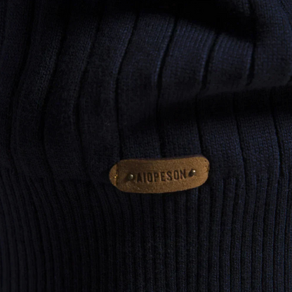 Pull homme à demi-zip en maille côtelée