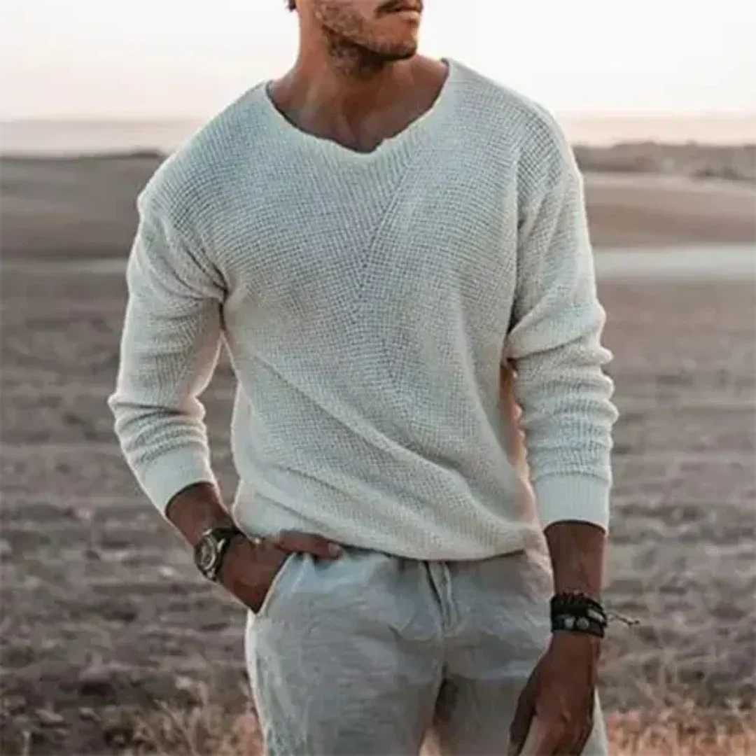 Pull homme chaud tricoté à manches longues pour un confort hivernal