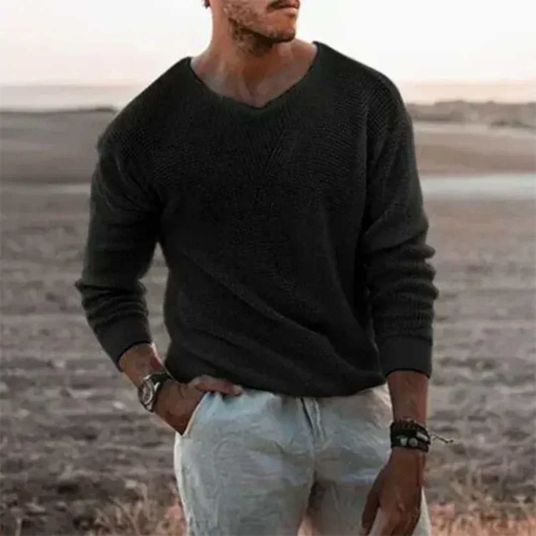 Pull homme chaud tricoté à manches longues pour un confort hivernal