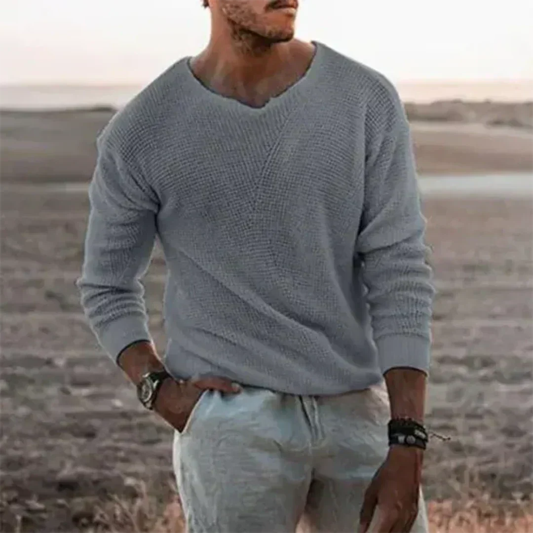 Pull homme chaud tricoté à manches longues pour un confort hivernal