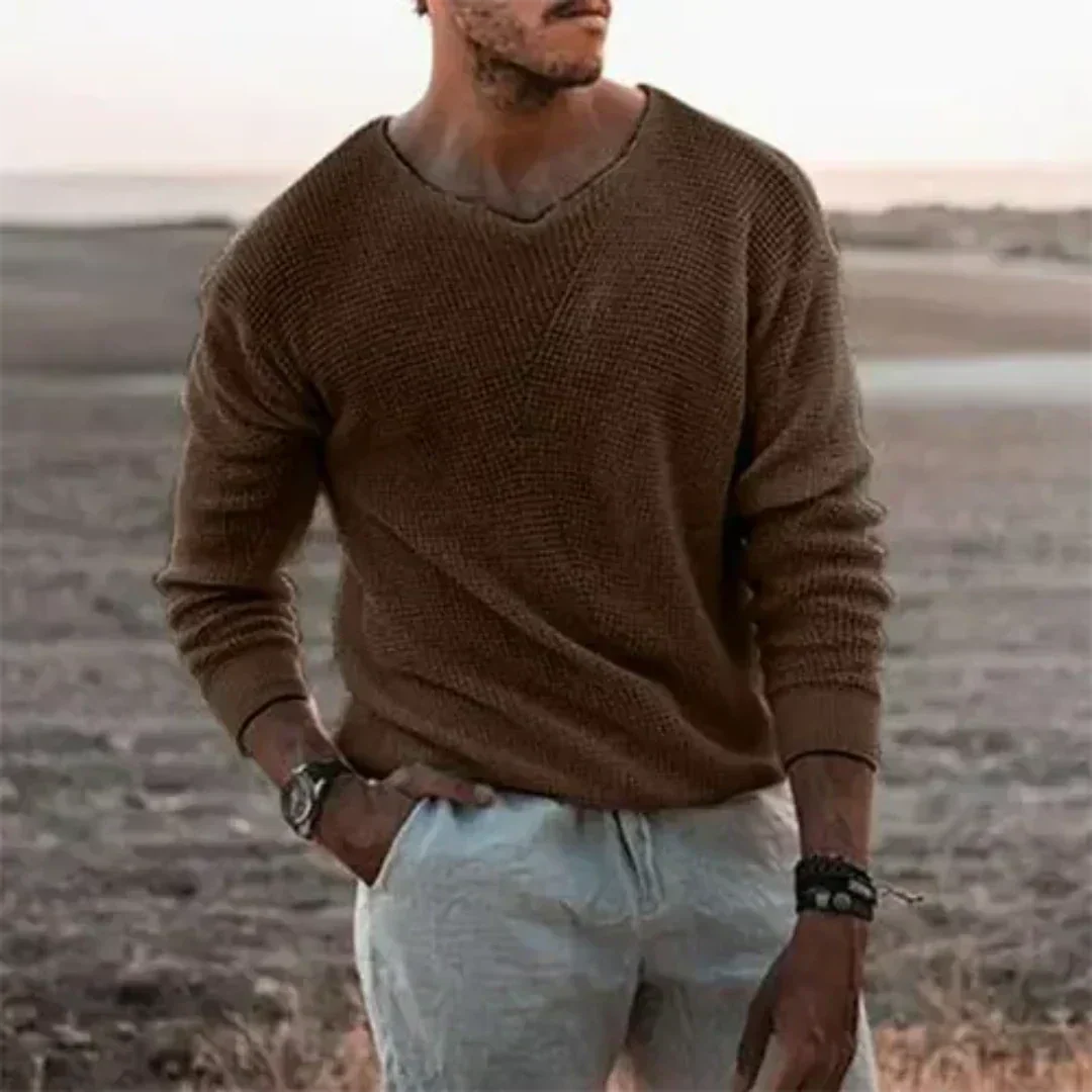 Pull homme chaud tricoté à manches longues pour un confort hivernal