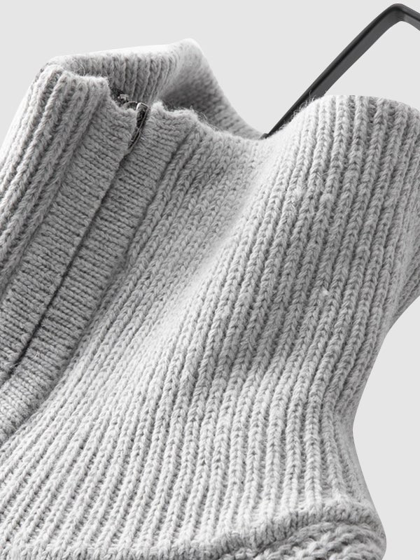 Pull homme en maille côtelée à col zippé 1/4