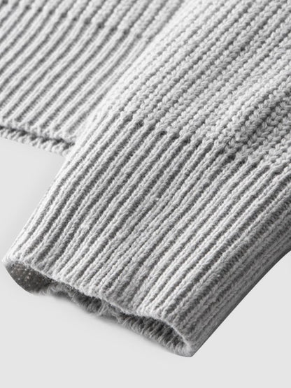 Pull homme en maille côtelée à col zippé 1/4