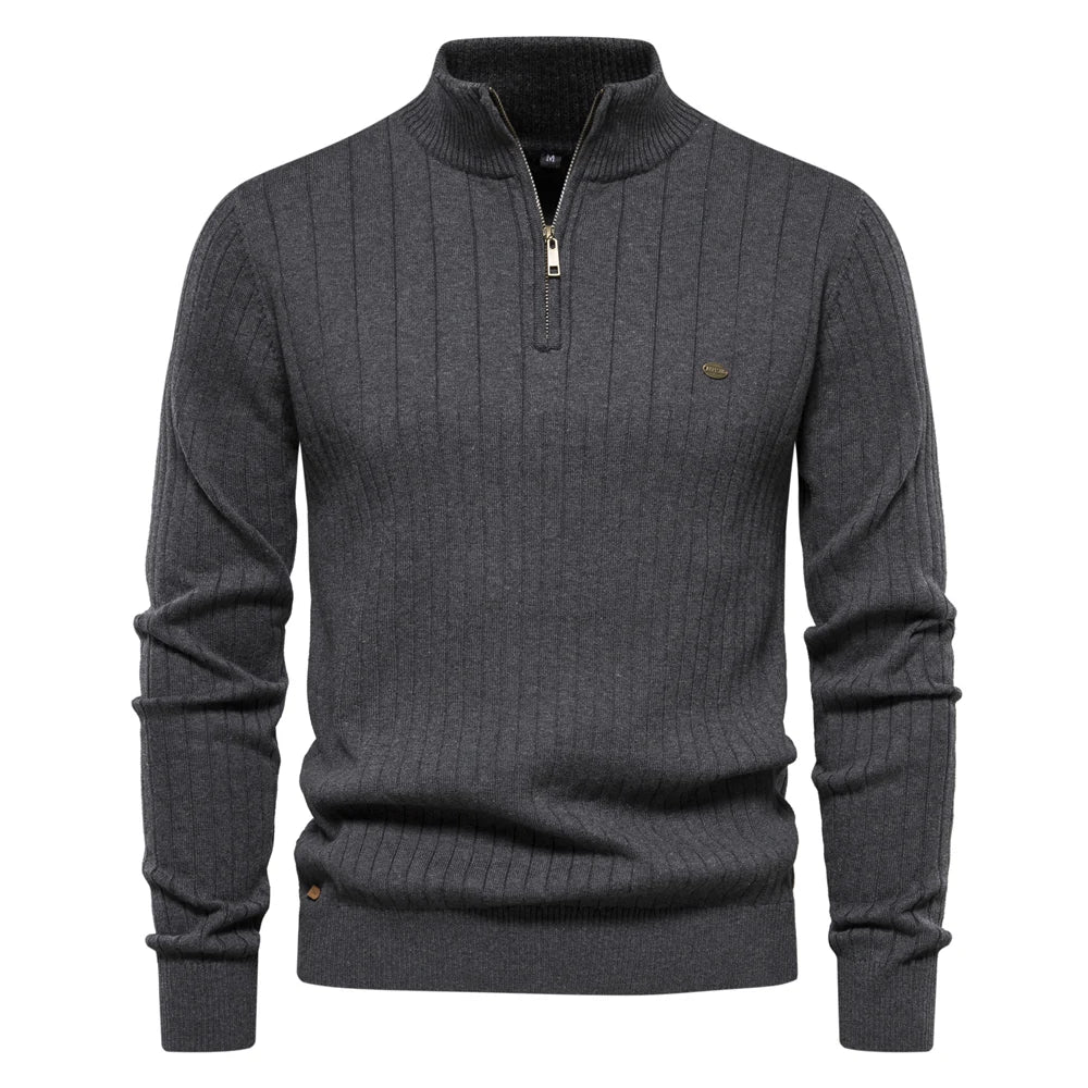 Pull homme zippé décontracté